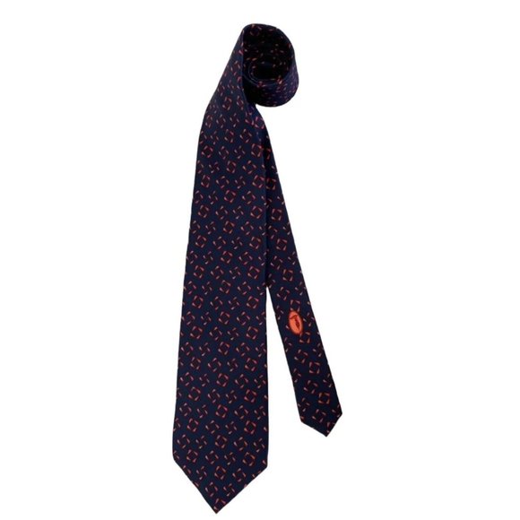 TRUSSARDI Blue Geometric Tie 100% Silk Made In Italy 54"/ 3".3/4 EX COND - Picture 1 of 6